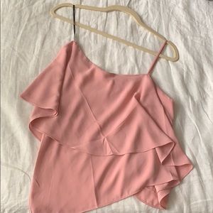 flowy one shoulder top